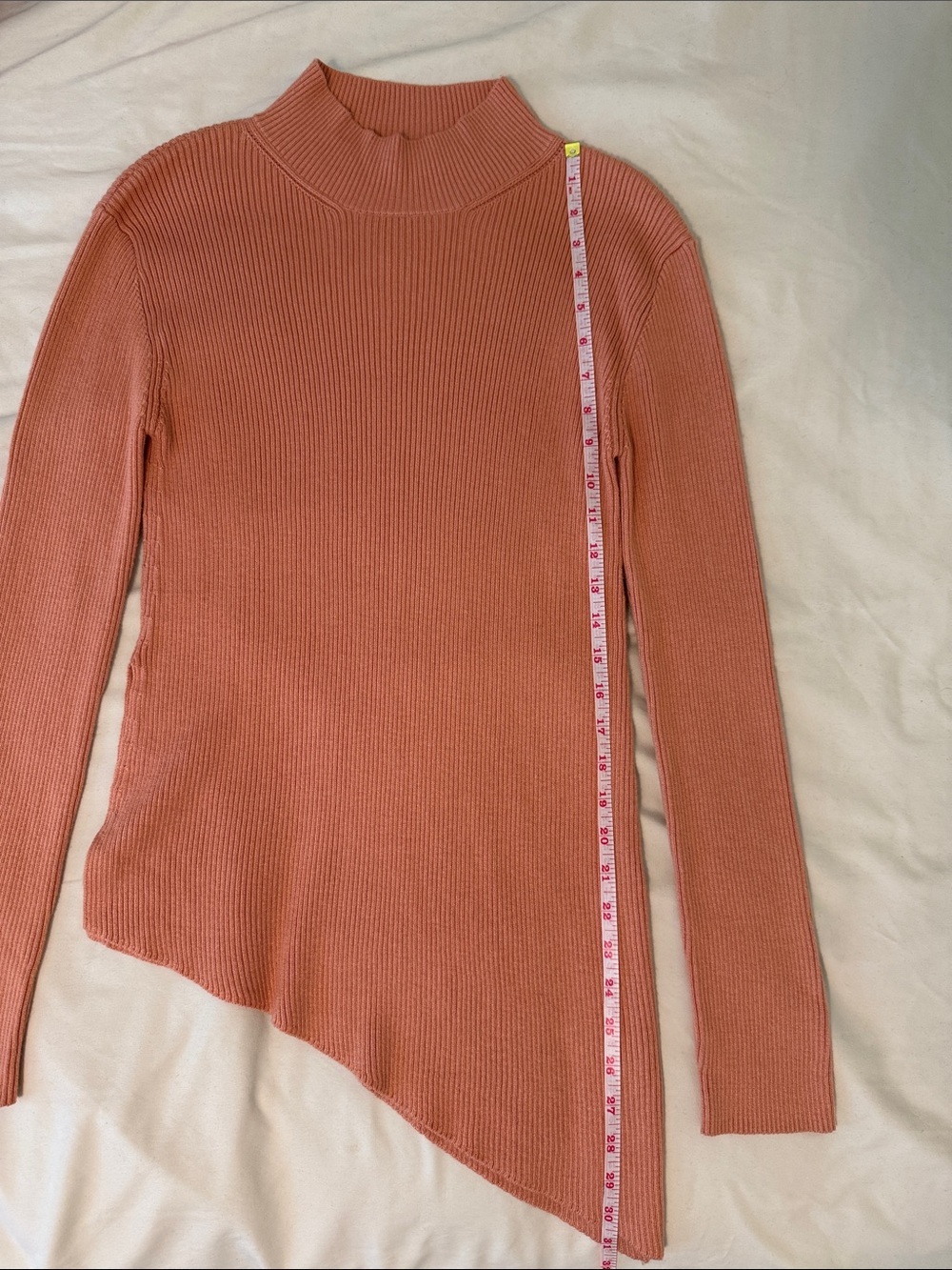 Zara Women Asymmetric Knit Mock Neck Sweater Long Sleeves // Medium - Picture 10 of 12